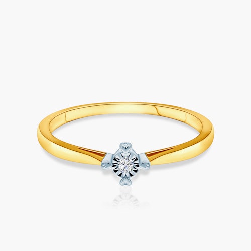 Pierścionek zaręczynowy SAVICKI: dwukolorowe złoto, diament